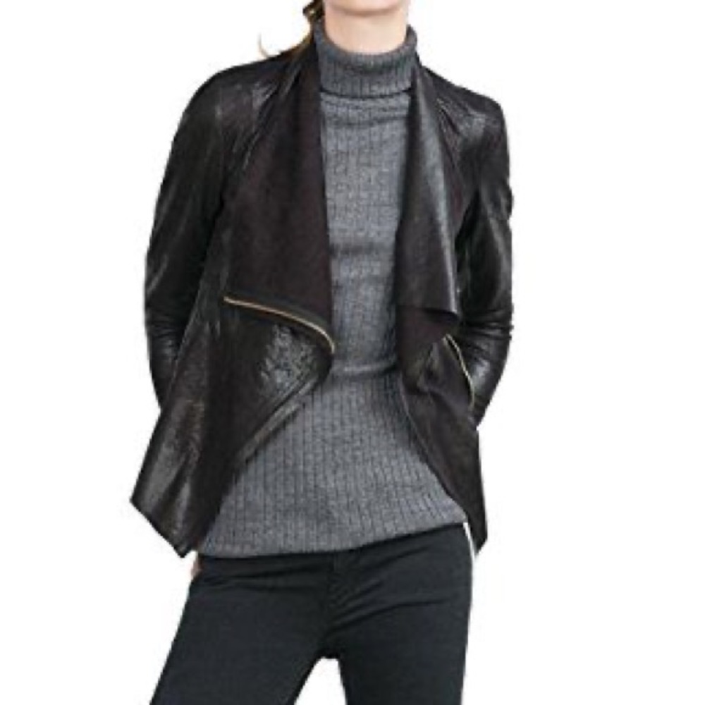 Zara Faux Suede Moto Jacket